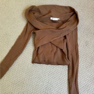 COPY - ASTR Light Brown Ribbed Sweater Top - Size M